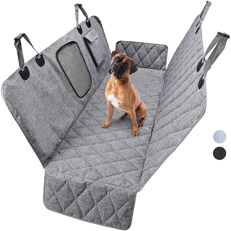 

Dog Car Seat Cover Waterproof All-Seasons Travel Mat Hammock Safety Pad For Small Medium Large Dogs Rear Seat сірий колір