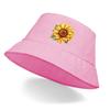 Sunflower Print Bucket Hat , Flower Fisherman Hat Trendy Simple Sun Protection Fishing Cap