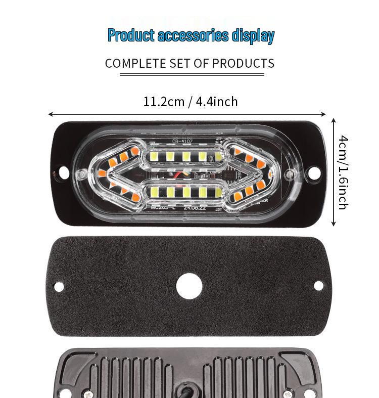 DXZ Ultra-thin 20 LED Truck Side Marker Strobe Lights, DC12-24V Warning Signal Flashing Lights