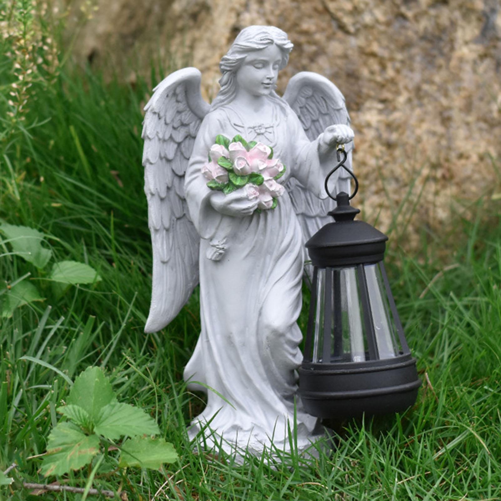 

Solar Angels for Cemetery Resin Outdoor Charming Sculpture Decorative Memorial Flower Angel Statue for Patio Porch Front Yard CHINA