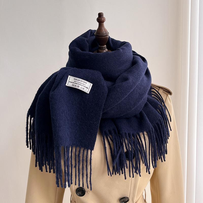 Scarf women's winter new autumn white thickened 111 pure shawl dual-purpose men's knitted warm scarf