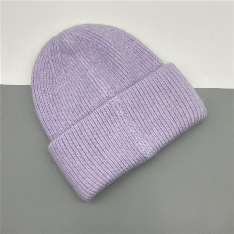 

Взрослая толстая теплая шапка из кроличьего меха для мужчин и женщин, однотонная вязаная шапка, разноцветные черепашки для лыж и хип-хопа Adult