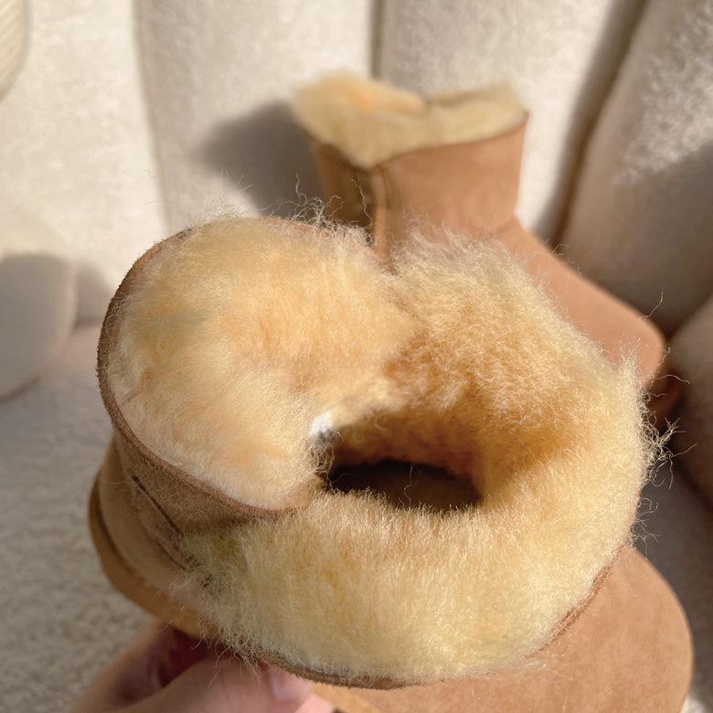 2025 Sheepskin & Wool Kids' Genuine Leather Non-slip Snow Boots for Parent-Child