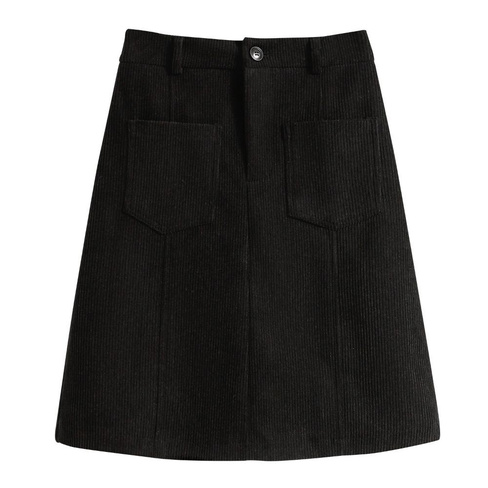 DIMANAF Plus Size 2025 New Winter Women Skirts Corduroy Loose Casual Elastic Waist Fashion Lady Thick Short