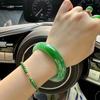 Young Master Mu 'Gaining Green Mountains' Imperial Green Jade Bracelet - Old Pit Full Green Ice Seed Jade
