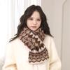 Winter Women'S Fair Island New Year Christmas Red Scarf Retro Versatile Warm Thick Knitted Cute Neck
