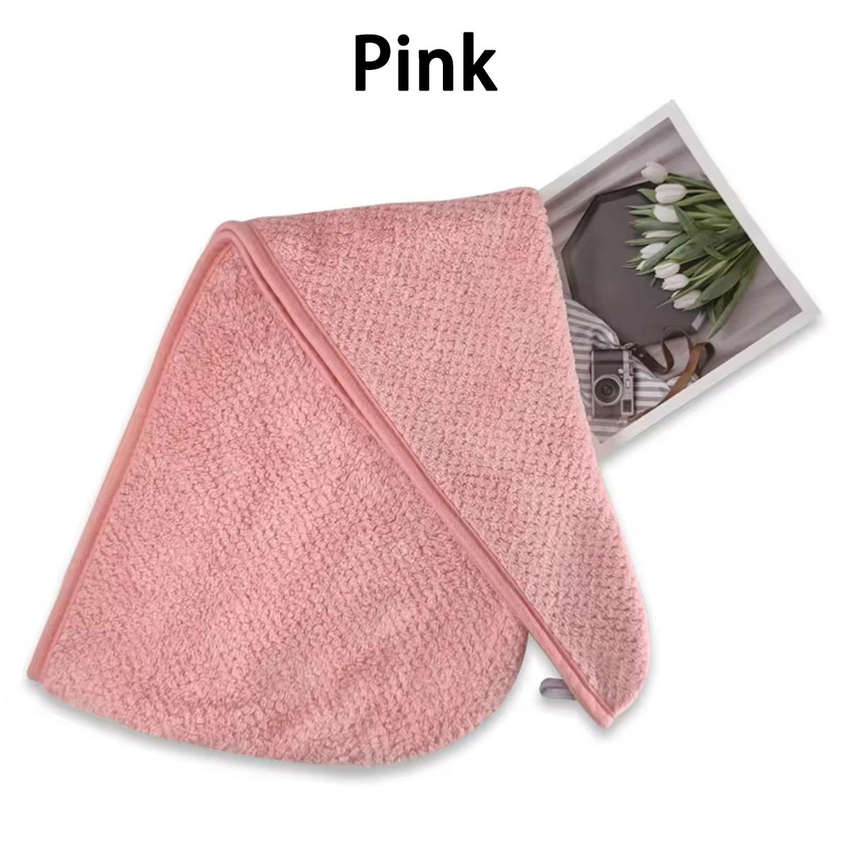

1PC Super Absorbent Quick Drying Buttoned Hair Towel Towel Headscarf Quick Drying Hair Curly Long Hair And Short Hair Anti Frizz розовый