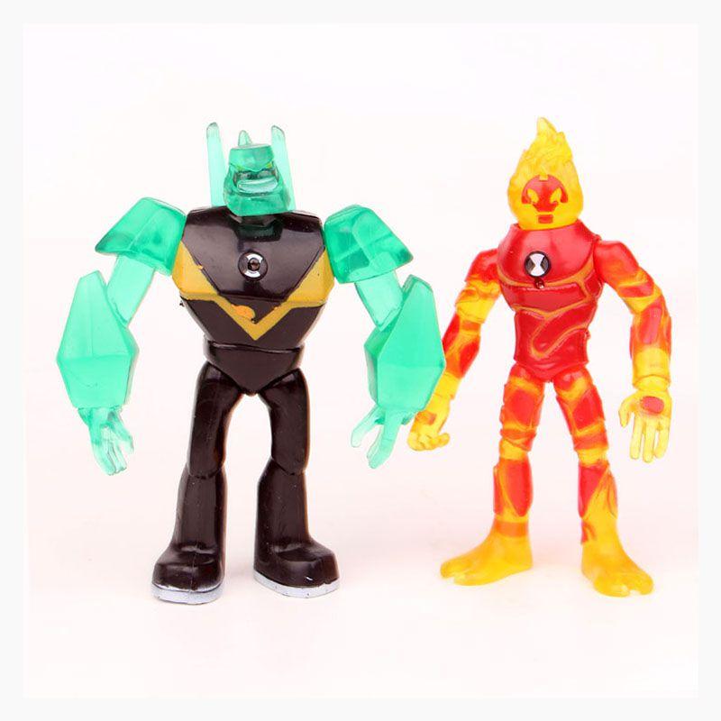 Lote de 9 Piezas Ben 10 Figura de Acción Juego Set Juguete Adorno para Pastel Heatblast Cuatro Brazos