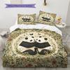 Panda and Grassland Pattern Bedding Home Decoration Birthday Gift (1 * duvet cover + 2 * pillowcase, without core)