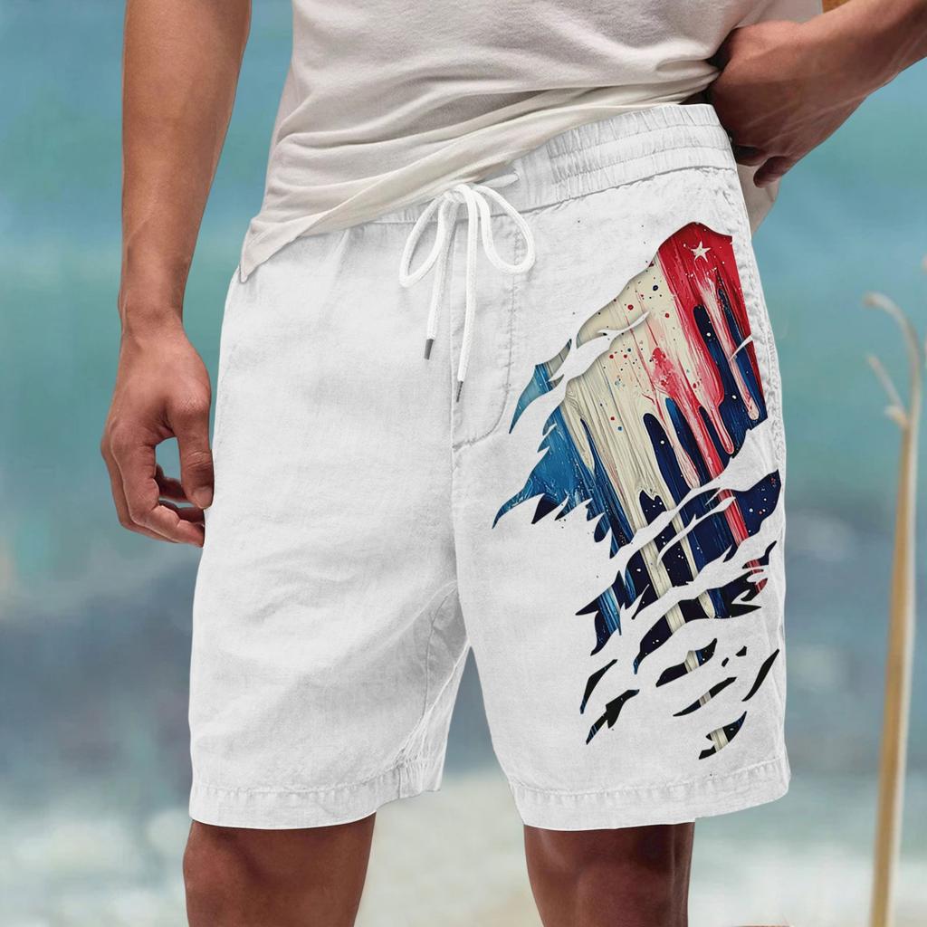 Męskie letnie, duże, swobodne, luźne spodnie sportowe, szorty plażowe