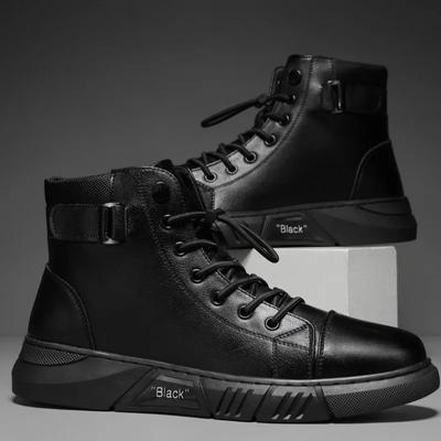 Men's Boots Fashion Men Leather Shoes New Trends Motorcycle Boots Chelsea High Top Boots Waterproof Comfortable Platform Boot