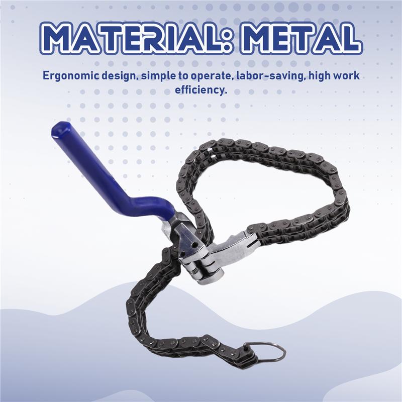 Auto Handle Tools Chain Type Oil Filter Wrench Spanner Long Handle Ergonomic Auto Car Repairing Tool Set