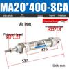 Mini Stainless Steel Pneumatic Cylinder MA Series (16-40mm Bore, 50-200mm Stroke)