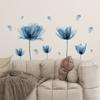 Pegatina de Pared Autoadhesiva de Flor Azul para Sala de Estar Fondo de Sofá Decoración de Dormitorio Decoración del Hogar Arte de Pared Pelar y Pegar