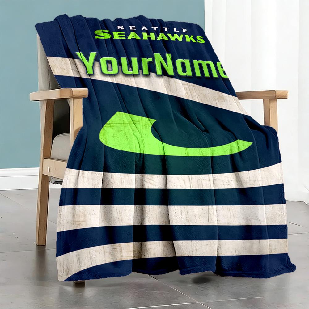 Seattle Seahawks Customize Your Name Blanket Cozy Personalized Blanket Warmthful Decor Throw For Seaside Bed Picnics Bedding Four Seasons Universal