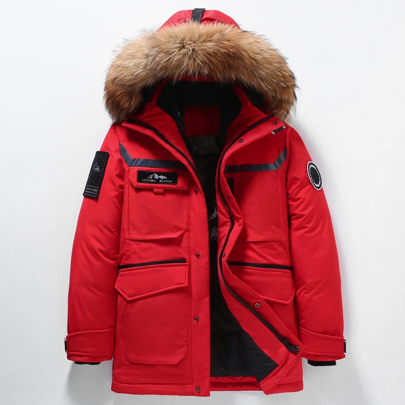 Plus Size 4XL-11XL Real Fur Collar Fashion Winter Men's Down Coat Hooded Casual Loose Thick Warm Oversize Outerwears Men Down Jackets