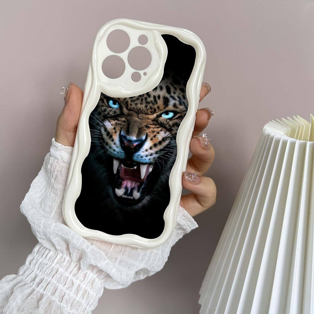 N96 Tiger Eyes Design Soft Wavy Phone Cases for Samsung A54 A34 A13 A14 S23 S24 Ultra Xiaomi Redmi Note 13 12C Realme Infinix Protective Bumper Cover