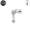 Titanium Unisex European-American Design F136 Lip Stud Ear Cartilage Piercing
