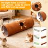 Jucărie Tunel pentru Pisici - Tub de Joacă Interactiv Autodistractiv pentru Animale de Companie cu Jucării Încorporate și Material Textil pentru Pisici