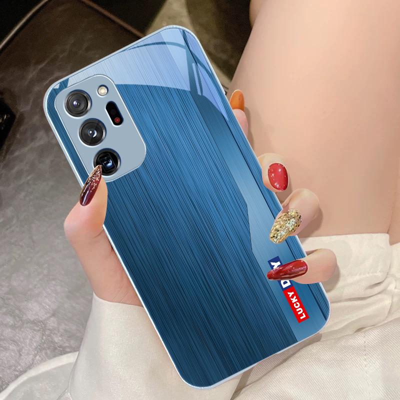 Wood Grain Green For Samsung Galaxy Note 8 9 10 PRO 20 Ultra A01 02 03 Core 04E 4G 12 13 5G Tempering Glass Phone Case