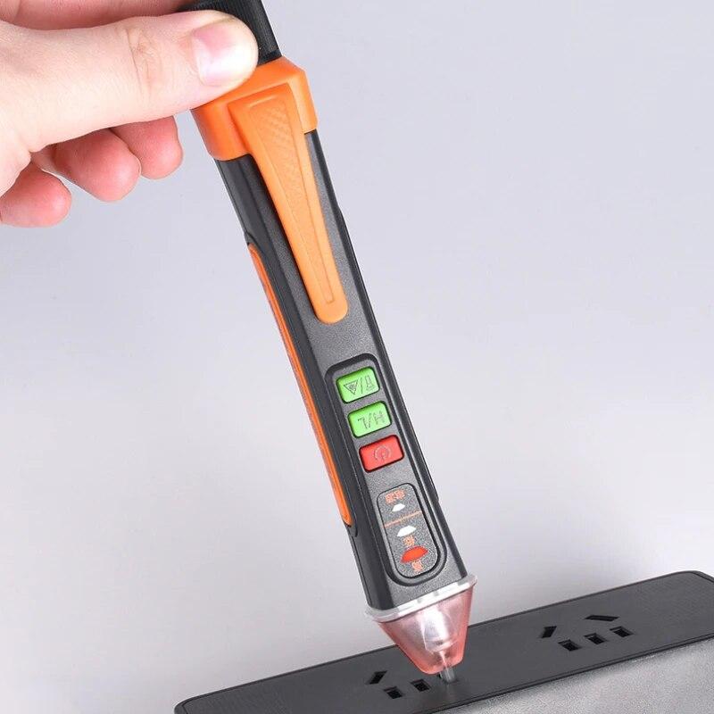 1PC Bezdotykowy tester napięcia 12-1000V AC Tester napięcia Długopis pomarańczowy Inteligentne narzędzie do inspekcji obwodów Elektryczny długopis pomiarowy