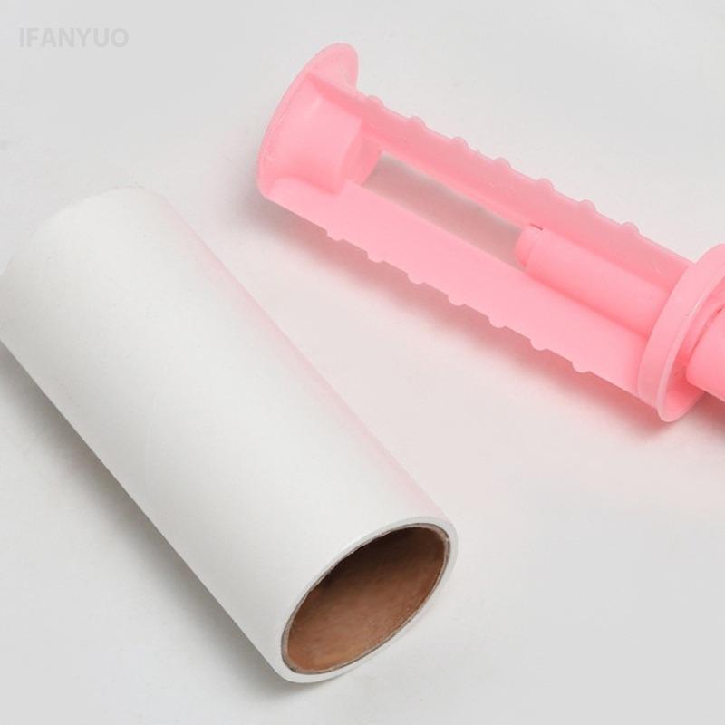 Portable Tearable Adhesive Roller with Handle Reusable Clothes Pet Hair Remover Brush Household Sticky Cleaning Tool Lint Roller