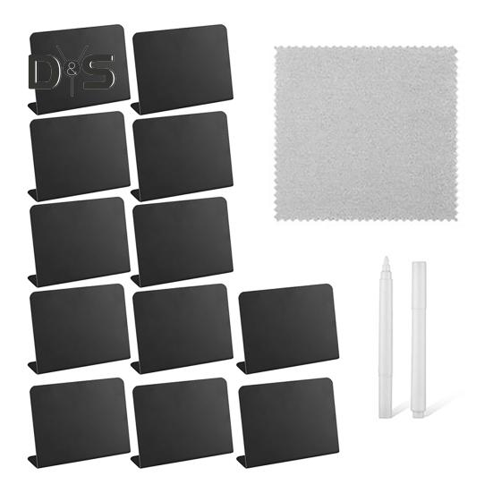 

12 шт. маленькие доски для записей, еда, шведский стол, многоразовые мини-доски для мела с белой ручкой, мини-бирки для мела 12pcs A