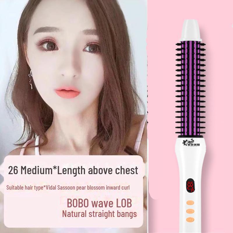 Negative Ion Curling Comb for Short Hair - Adds Volume & Curls Inward Without Damage