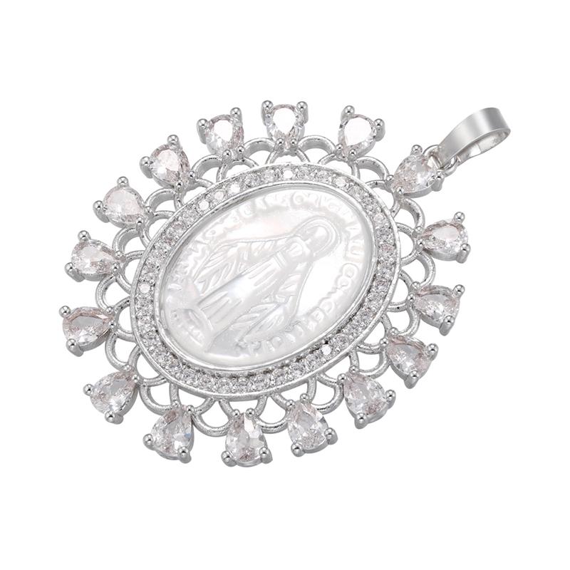 Christian Virgin Mary Charms Gold-plated Brass Pendant for Women DIY Handmade Necklace Charms Jewelry Accessories:VD1184