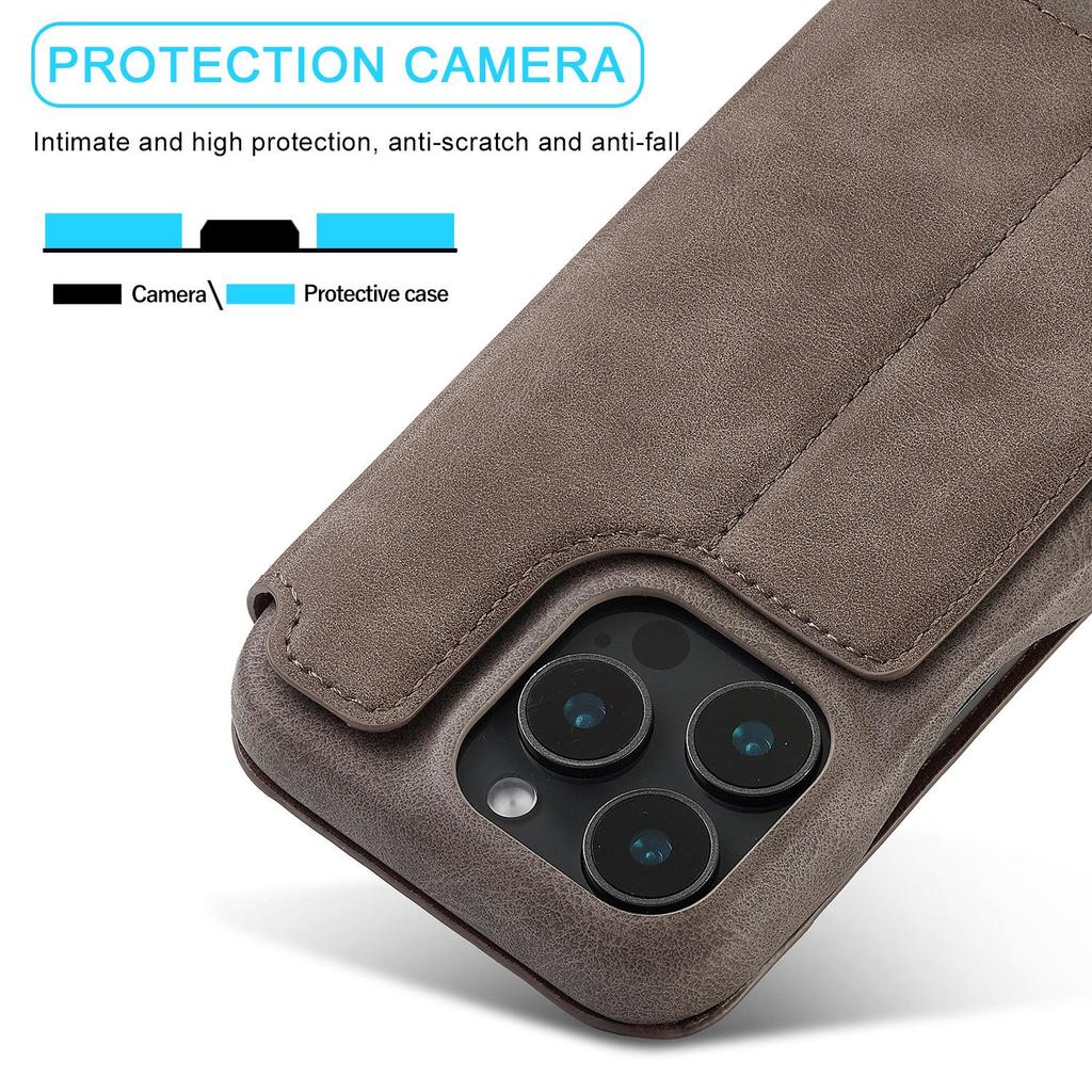 iPhone 16 Pro Max & 15 Plus Leather Flip Case with Card Holder