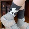 New Spring/autumn Mid-calf Socks Cute Comfortable Flocked Cat-themed Seamless Socks for Women