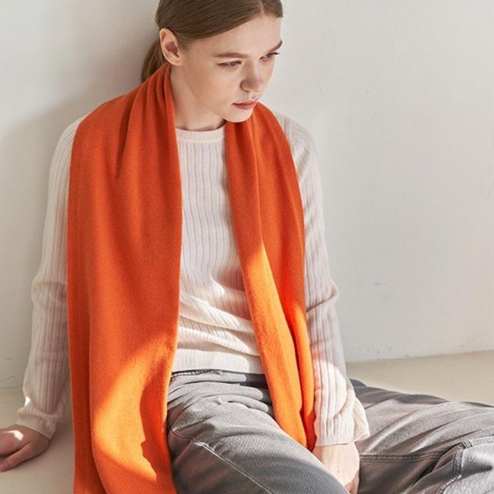 Dal Cashmere Premium Cashmere 100 Knit Muffler Orange