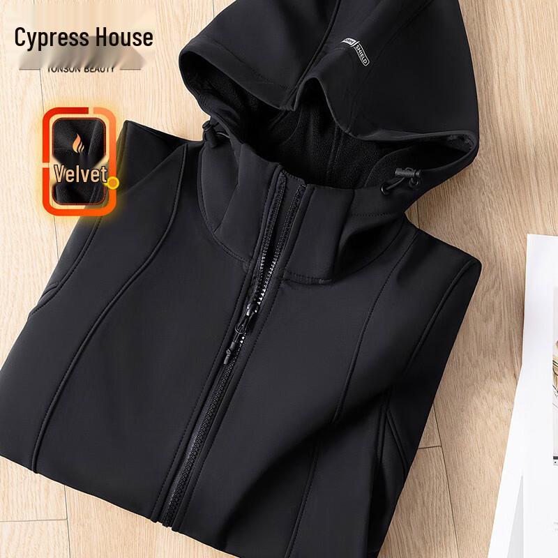 

Sibaishe Women s Fleece-Lined Hooded Casual Jacket L