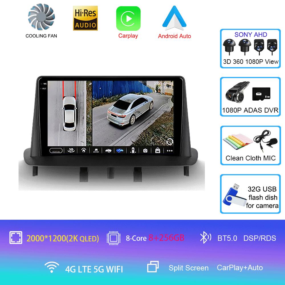 Android 14 Video Player  Car Radio For Renault Megane 3 2008 - 2014 Multimedia Navigation GPS No 2din 2 Din Dvd