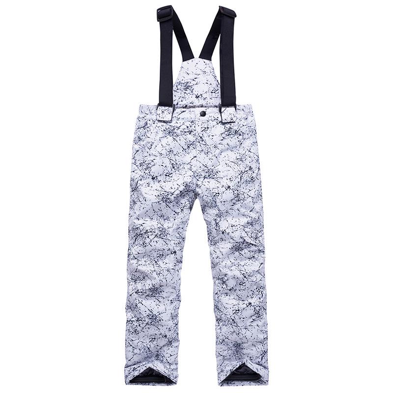 Kids' Waterproof Ski Pants - Cotton-Padded, Windproof, for Boys & Girls, Thickened for Autumn/Winter Warmth.