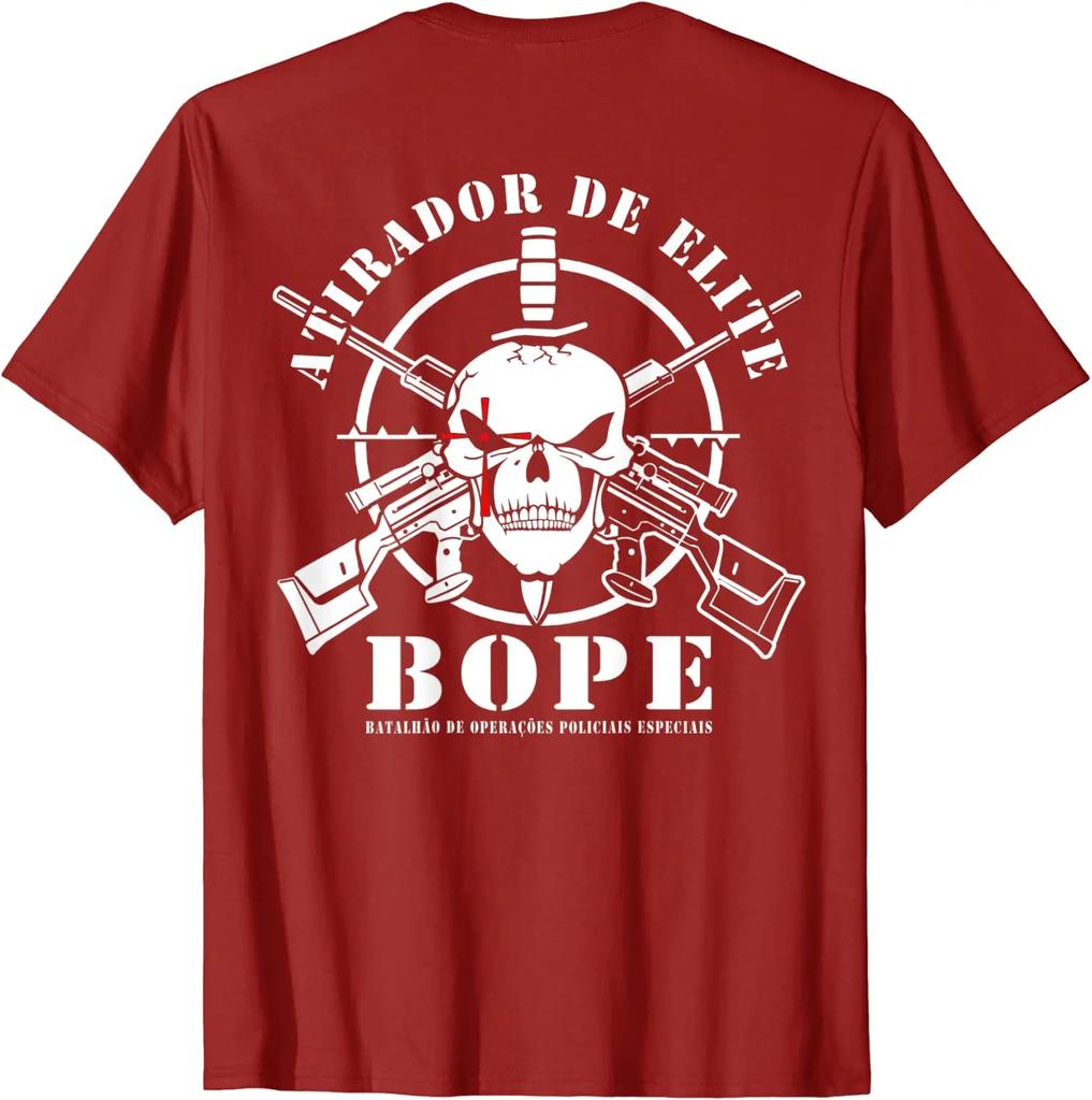 BOPE Brazil Elite Special Forces TShirt 100 Cotton ONeck Summer Short Sleeve Casual Mens Tshirt Size S3XL