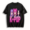 Grafické tričko K-popové dívčí skupiny Korejský idol Styl Volné ležérní tričko Pro fanoušky Podpora Každodenní nošení Tričko z čisté bavlny