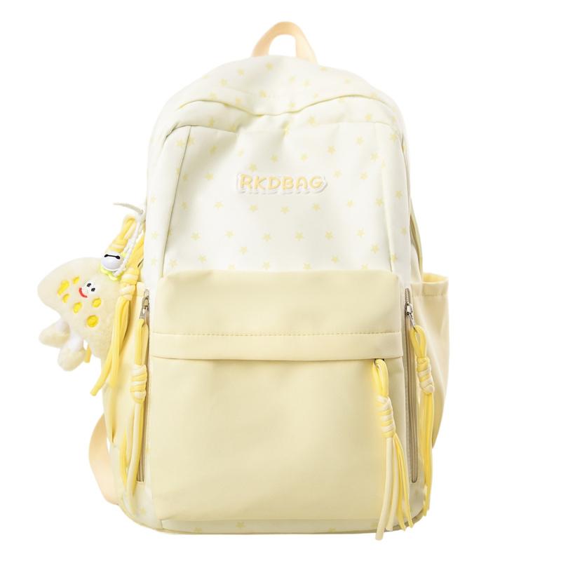Color Contrast Backpack Women's Star Backpack Student Schoolbag