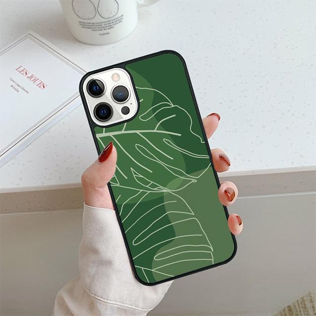 Monstera Blad Palm Träd Blommor Telefonfodral För iPhone 17 Air 14 15 16 13 12 Fodral För Apple 14 15 16 Pro Max Plus