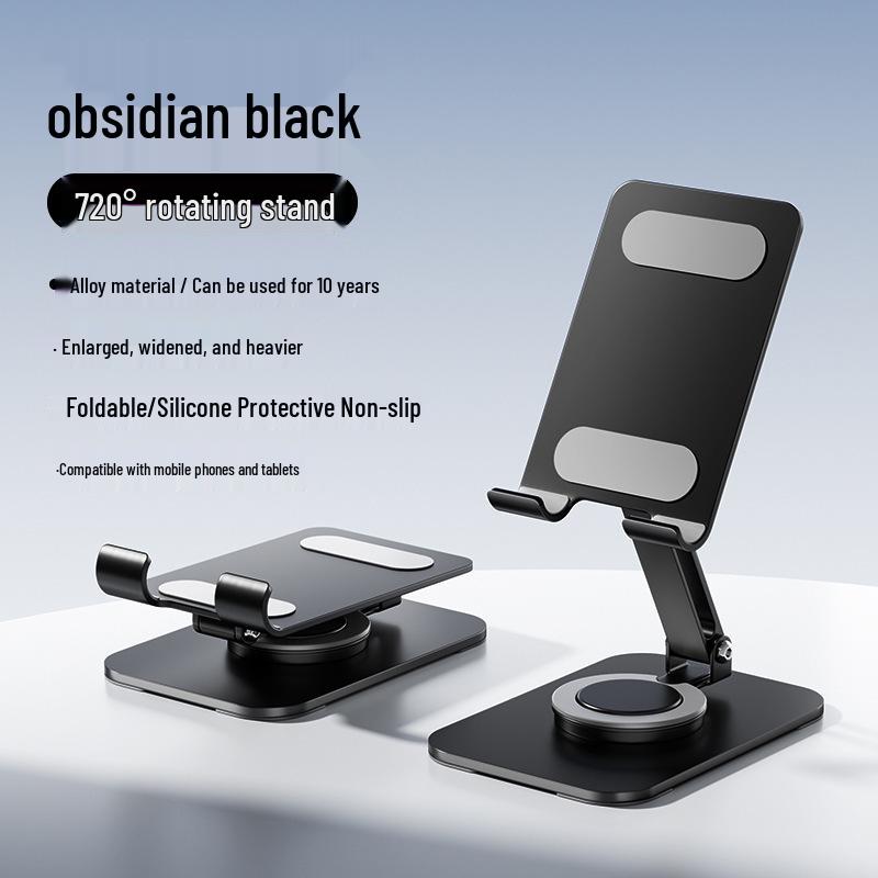 Aluminum Alloy 360° Rotating Phone & Tablet Stand with Silicone Grip