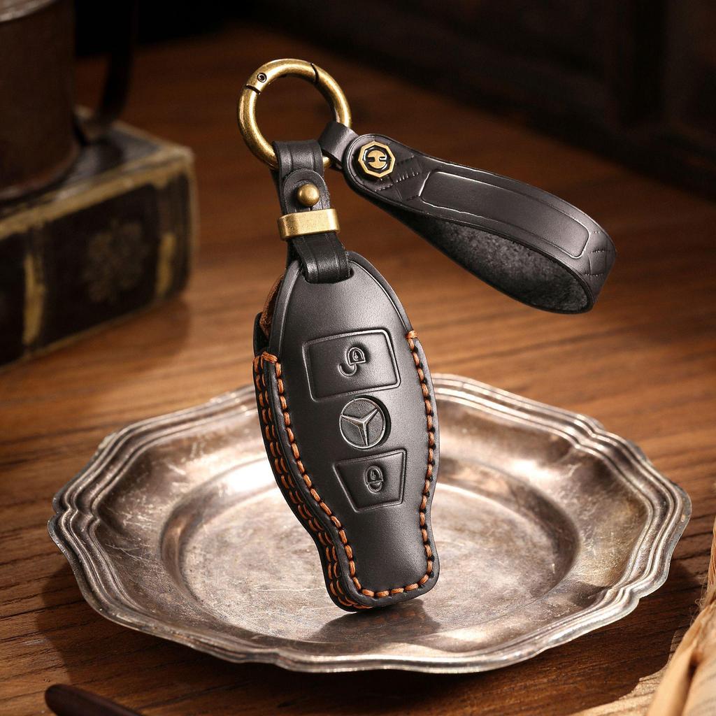 Mercedes-Benz GLK, Clase E, Clase C, R350, GL, GLC Funda de Cuero para Llave