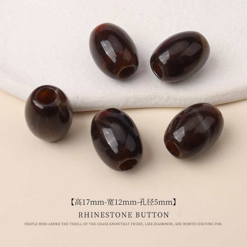 5 ks Akrylové Dvoubarevné Korálky do Kbelíku s Velkým Otvorem Ručně Vyráběné Korálkové Šperky Korálky Plavky Sukně Tkaničky do Bot Dekorativní Kulatá Korálková Spona