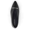 HIMIKO Metal Bar Flat Pumps, Genuine Leather with Soft Cushioning, Black, Size 235 (Product Code: 651303)