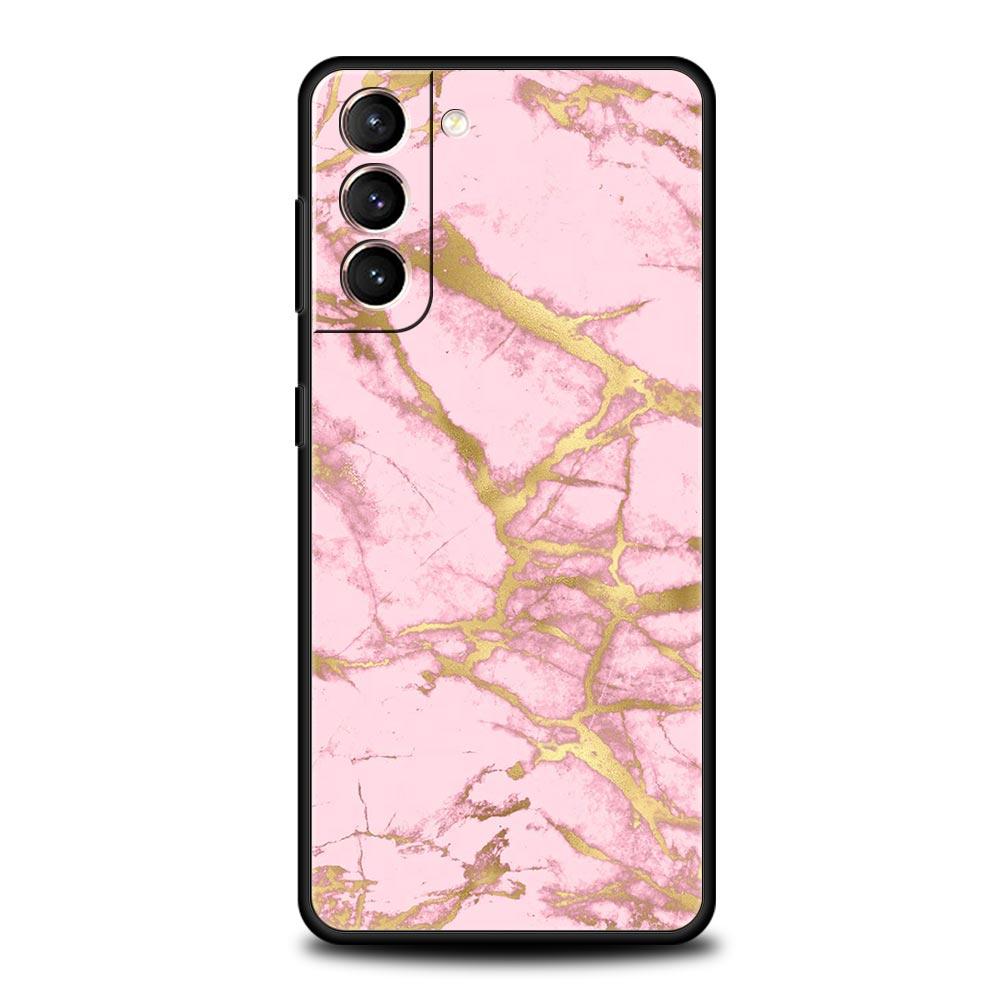 Black Gold Marble Pattern Phone Case For Samsung Galaxy S22 S21 S20 Ultra FE 5G S10E S10 S9 S24 Plus S23 Cover Shell