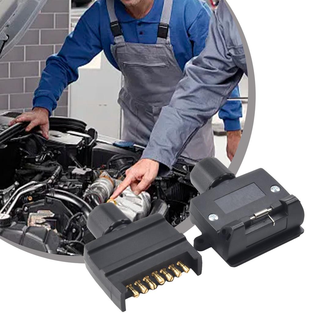 Connector Flat Trailer Plug Flat Trailer Plug 12V DC Cross Slotted Copper Needles Works Perfectly With Caravans