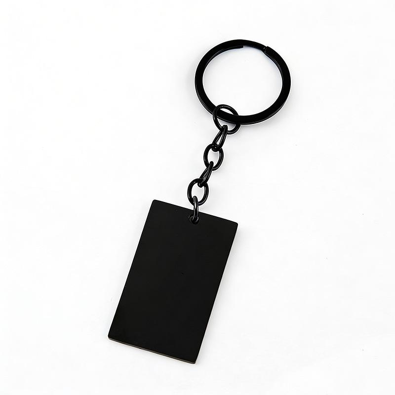 Stainless Steel Blank Rectangular Keychain - Laser-Printable Metal Keyring