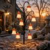 Festive Driveway Lighting Solutions Solar Christmas Tree Stake Lights, Outdoor Waterproof LED Pathway Garden Gifts for Homeowners Lamps Yard