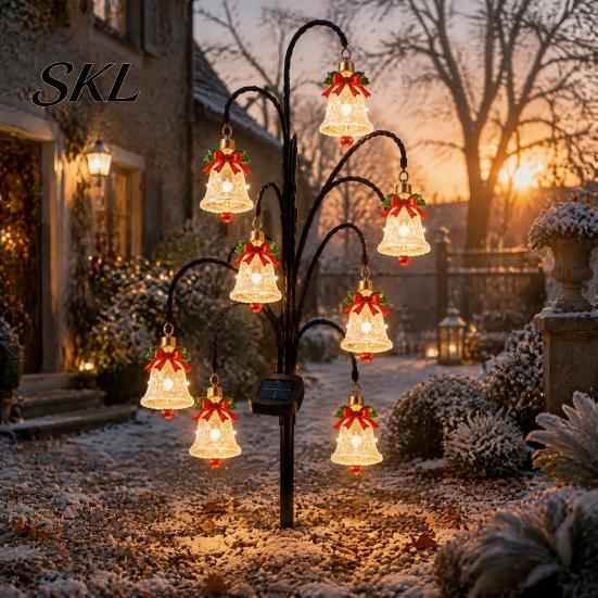 Festive Driveway Lighting Solutions Solar Christmas Tree Stake Lights, Outdoor Waterproof LED Pathway Garden Gifts for Homeowners Lamps Yard