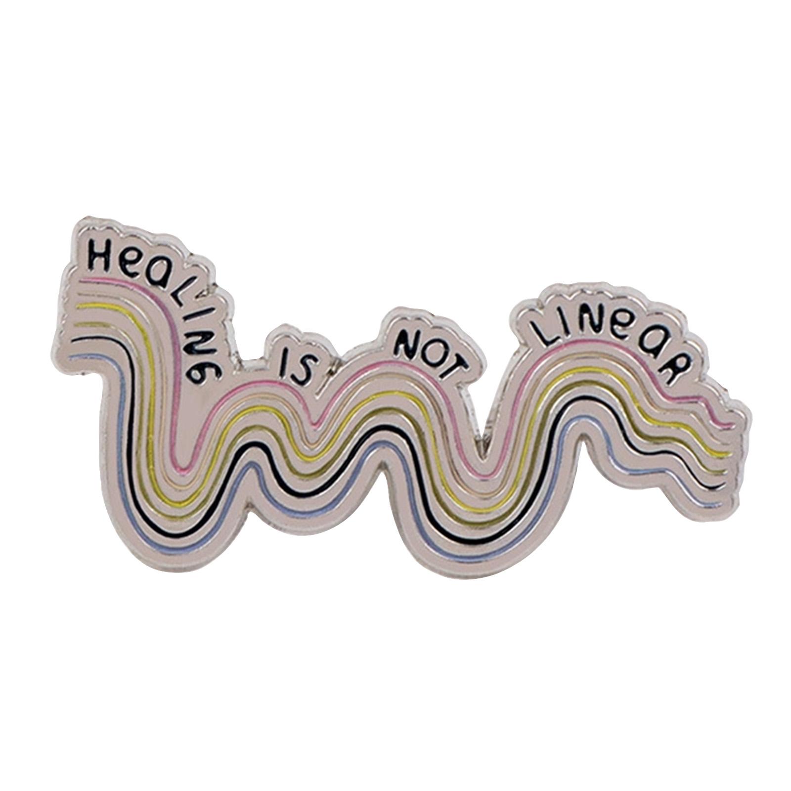 Is Not Enamel Pin, Wavy Mental Health Awareness Badge, Inspirational Mental Health Pin For Jackets, Backpacks & Hats, 1.42” 0.71” Encou One Size