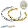 Pair of Anchor Chain Bangles In Stainless and Yellow Perfect As a Gift for Men or Stainless Steel and Steel, Silver, Gold. Women. [Women's Size
